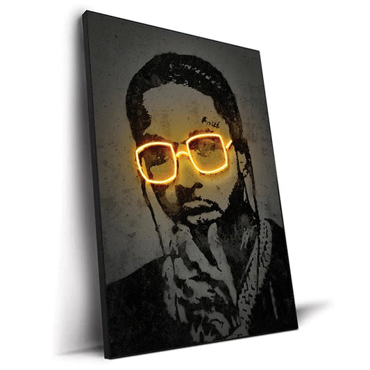 Neon Portrait Canvas Print 02