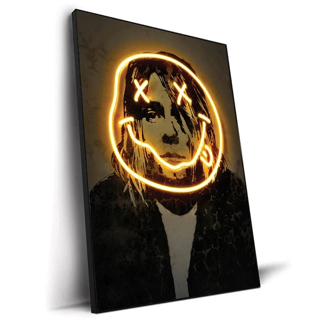Halo Face Neon Canvas Print