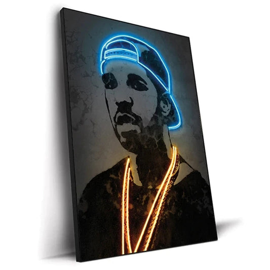 Blue Cap Neon Canvas Print