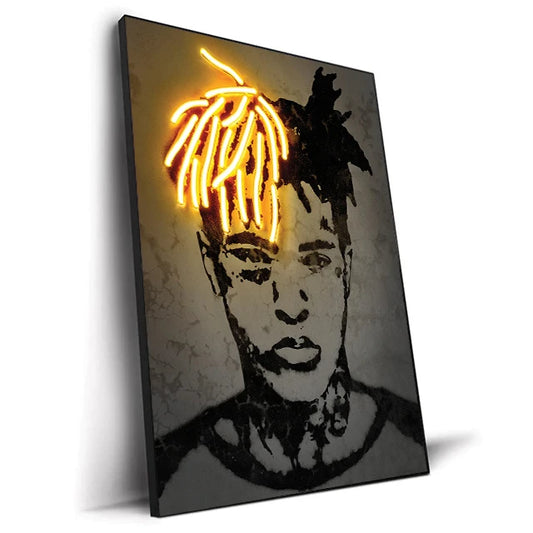 Golden Dreads Neon Canvas Print