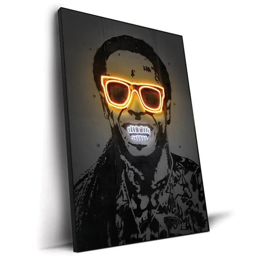 Gold Shades Smile Neon Canvas Print