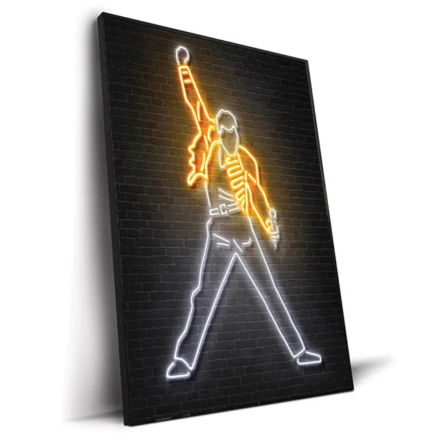 Golden Stage Icon Neon Canvas Print