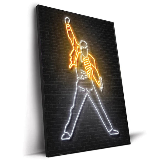 Golden Stage Icon Neon Canvas Print