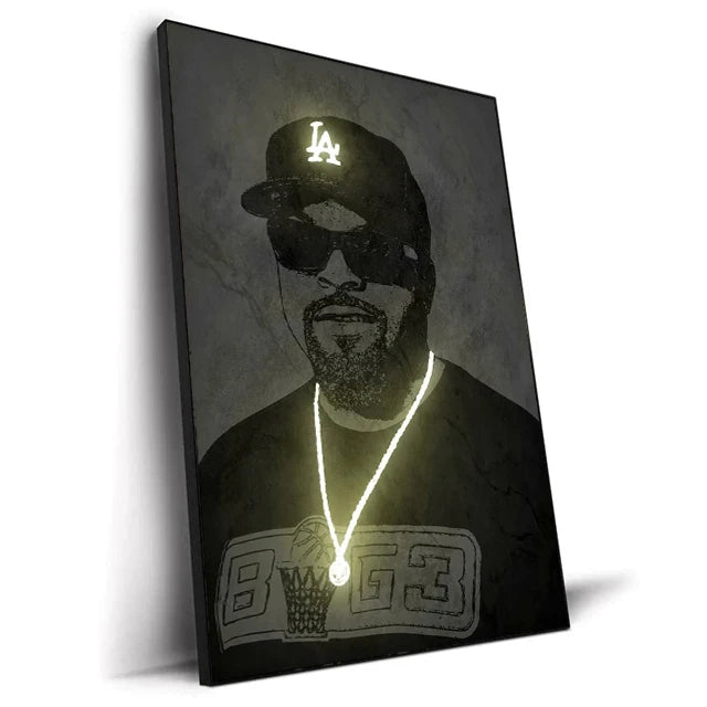 Green Cap Chain Neon Canvas Print