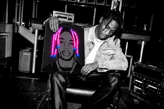 Travis Scott Digital Braid Neon Canvas Print